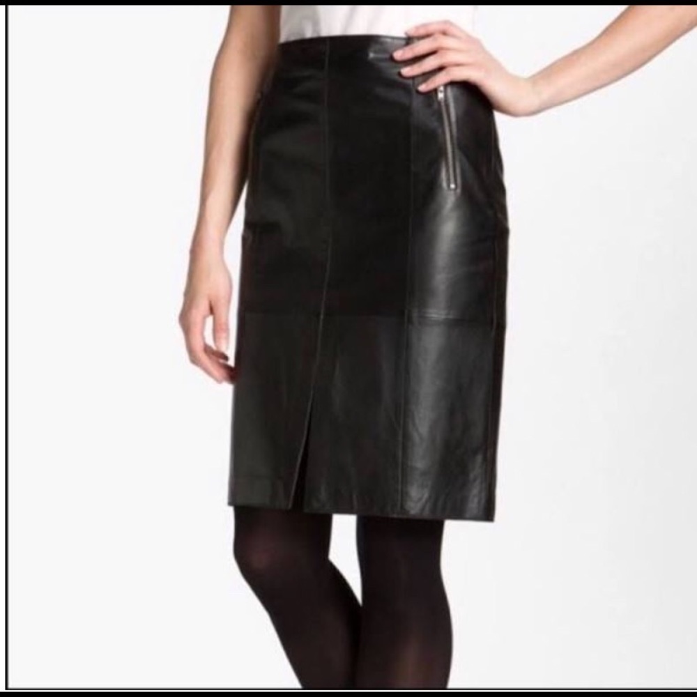 𝅺halogen Leather Pencil Shirt